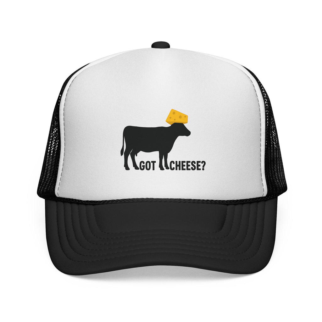 Funny Trucker Cap - Cow with Cheesehead Hat - Got Cheese