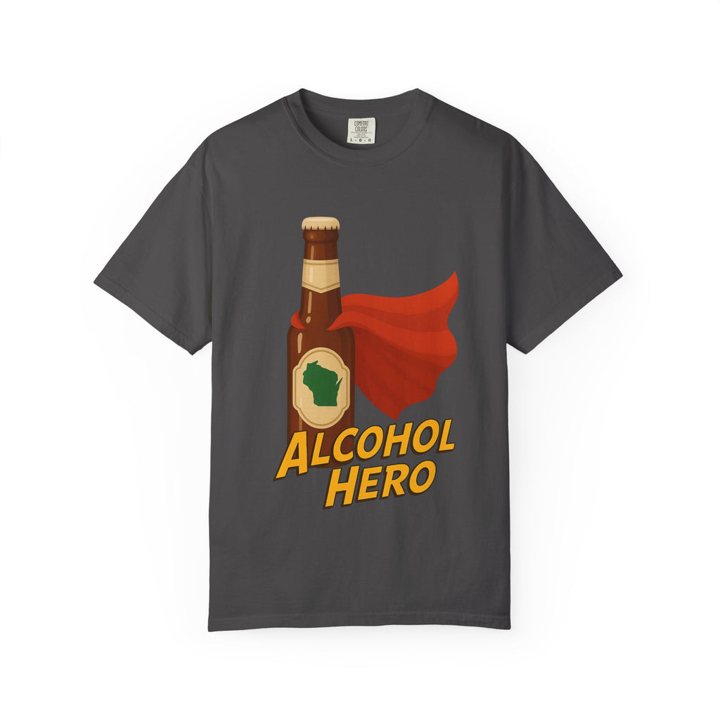 Alcohol Hero Beer Bottle T-Shirt — Funny Wisconsin Drinking Tee