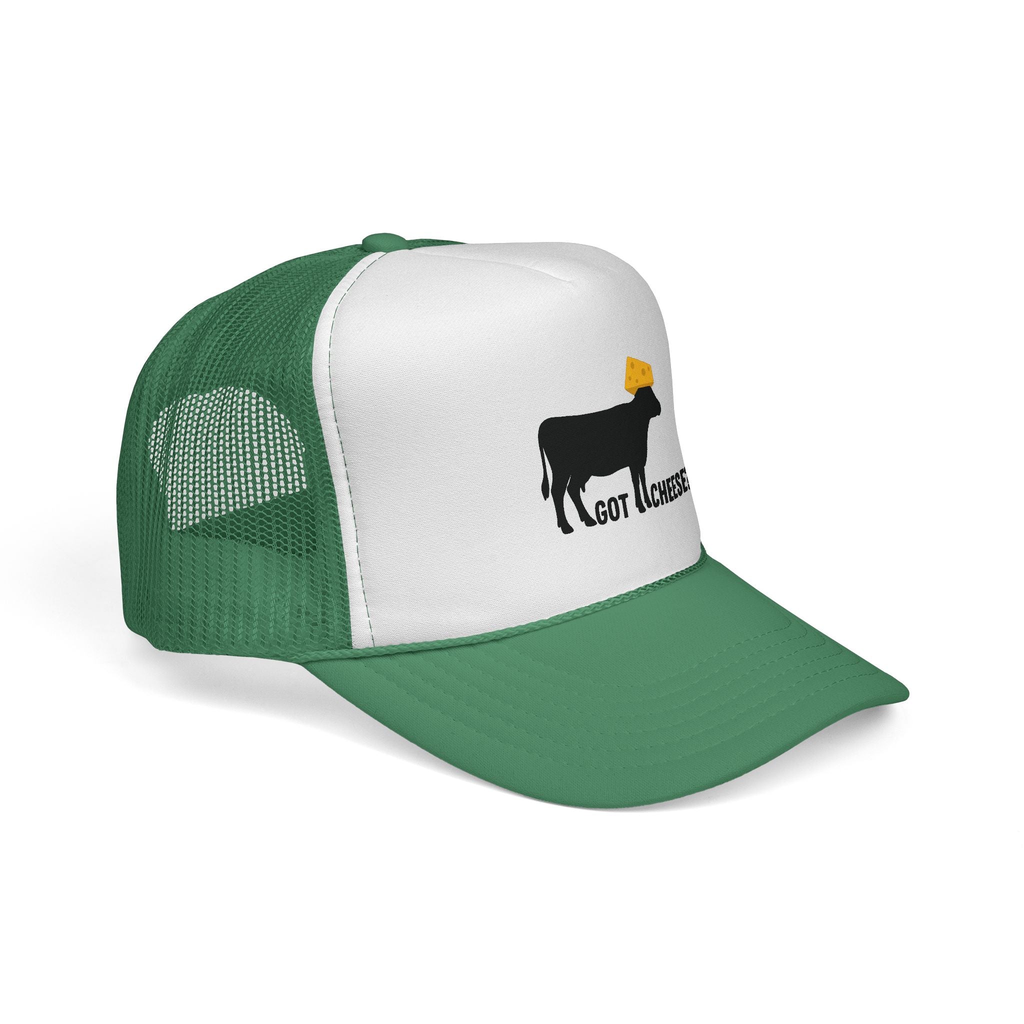Funny Trucker Cap - Cow with Cheesehead Hat - Got Cheese