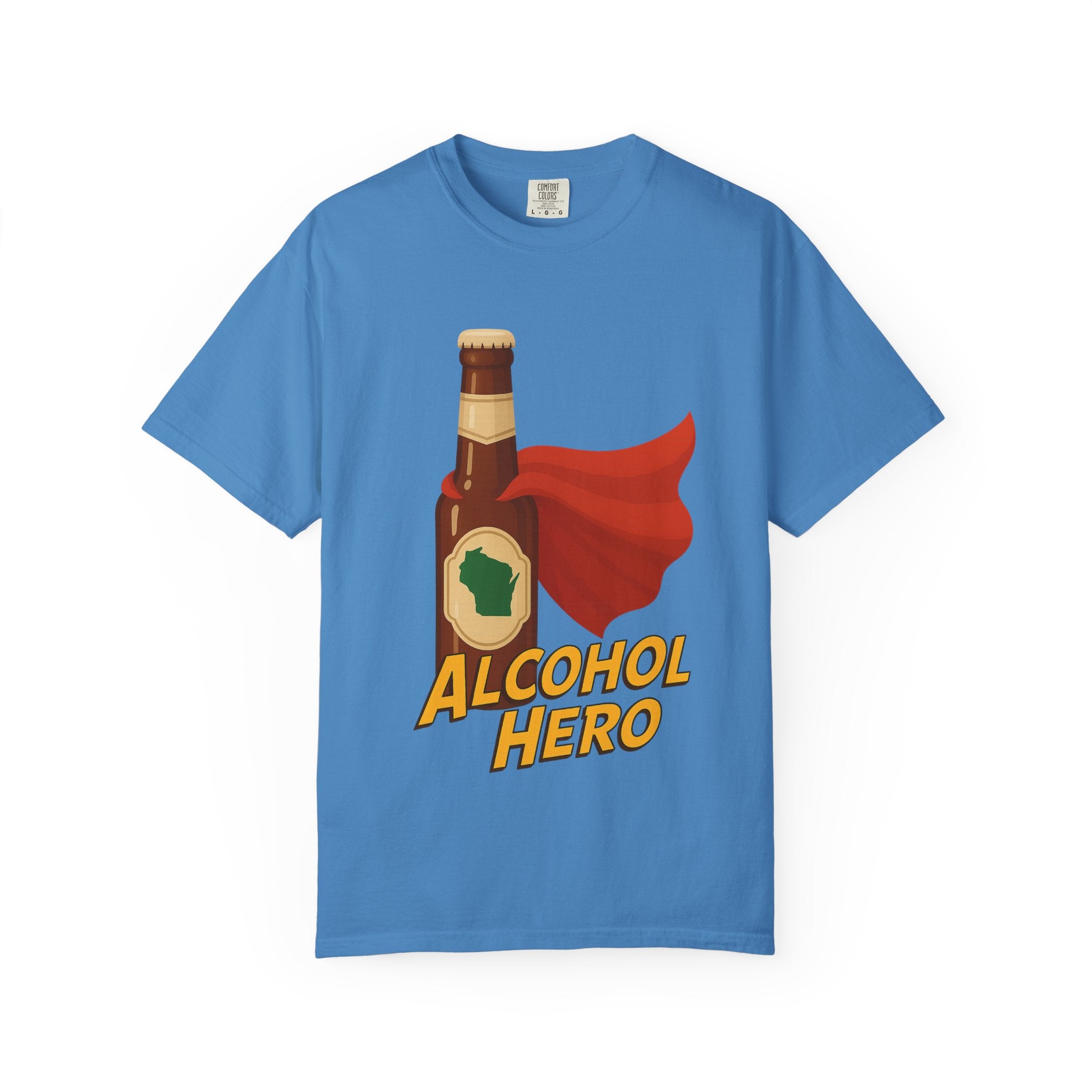 Alcohol Hero Beer Bottle T-Shirt — Funny Wisconsin Drinking Tee