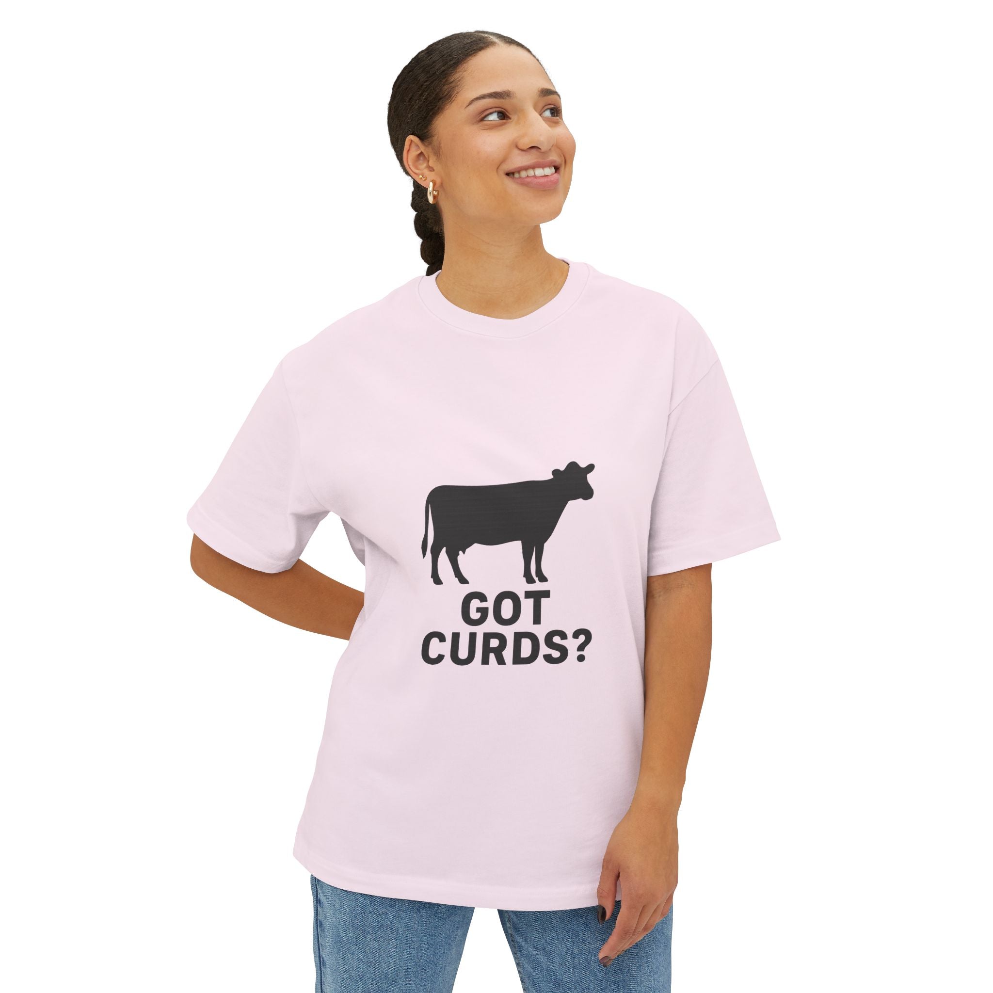 Oversized Tee with Got Curds Design